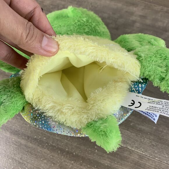 Aurora The Turtle Hand Puppet Green Plush Stuffed Animal Full Body 10" Blue Eyes - Picture 15 of 16
